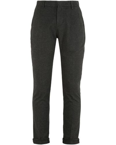 Dondup Gaubert Checked Cotton Trousers - Black