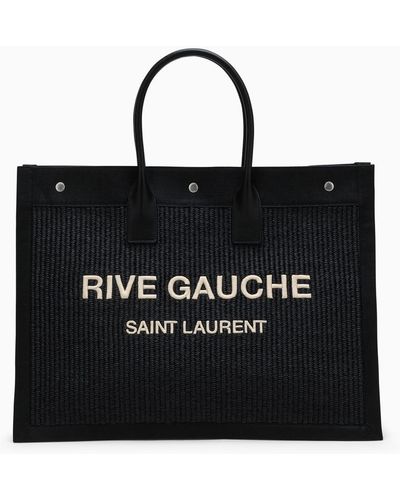Saint Laurent Rive Gauche Canvas Tote Bag - Black