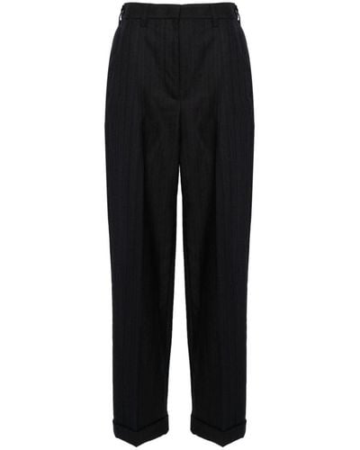 High-rise straight stretch-wool pants in black - Miu Miu