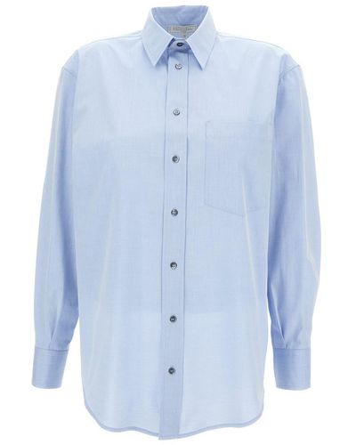 Antonelli Light Blue Shirt With Patch Pocket In Cotton Woman