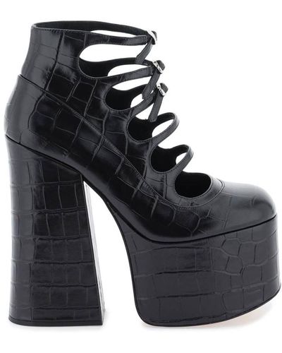 Marc Jacobs The Croc Embossed Kiki Ankle Boots - Black