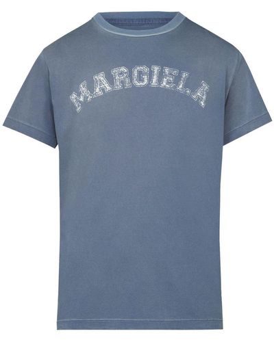 Maison Margiela Logo-print Jersey T-shirt - Blue
