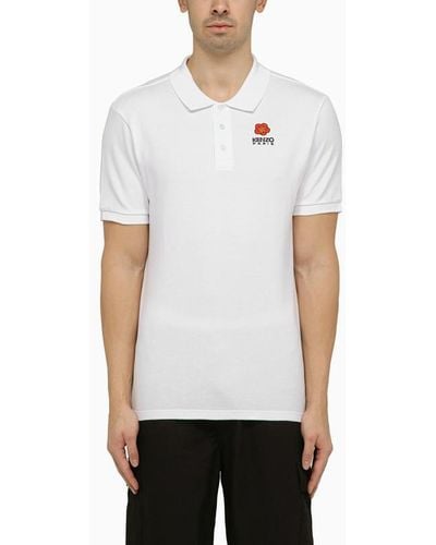 KENZO White Short Sleeved Polo Shirt With Logo