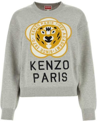 KENZO Tiger Academy Sweater, Cardigans - Grey