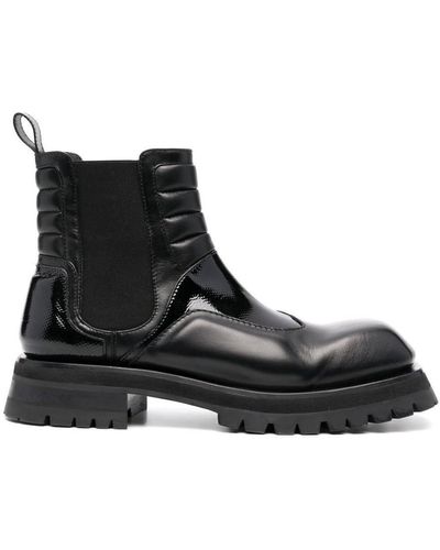 Balmain Paneled Quilted Boots - Black