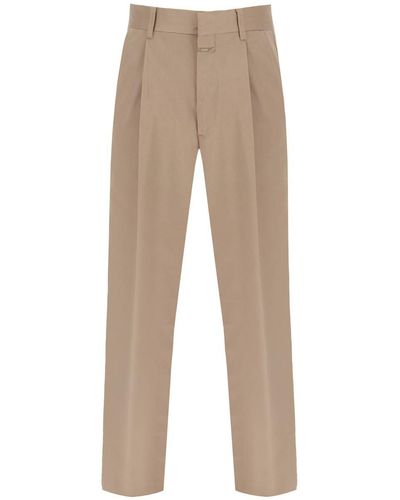 Closed 'blomberg' Loose Trousers With Tapered Leg - Natural