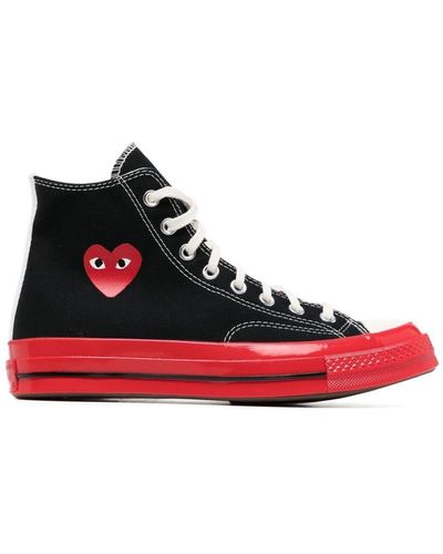COMME DES GARÇONS PLAY Comme Des Garçons Play X Converse Canvas High-top Trainers - Red