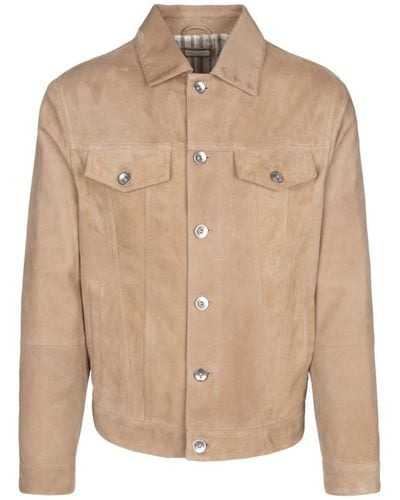 Brunello Cucinelli Leather Jackets - Natural