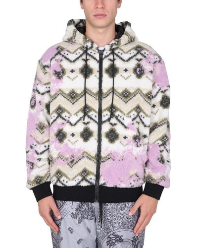 MSGM Fleece Sherpa Jacket - Multicolour