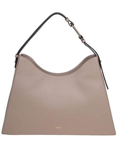 Furla Leather Hobo Bag - Gray