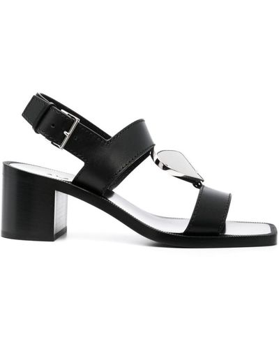 Alaïa Le Coeur Leather Sandals - Black