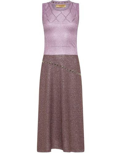 Cormio Mara Lurex Weave Midi Dress - Pink