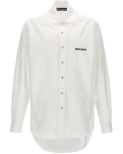 Palm Angels Classic Logo Shirt, Blouse - White