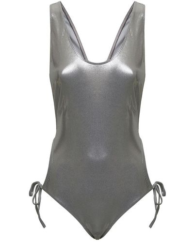 Isabel Marant Isablel Marant Woman's Symis One-piece Silver Strerch Fabric Swimsuit - Gray
