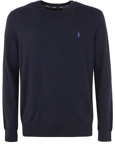Polo Ralph Lauren Crew Neck Cotton Ls Sweater - Blue