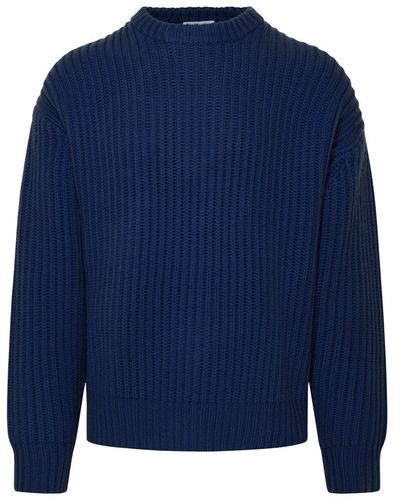 John Elliott Sweater In Blue Cashmere Blend
