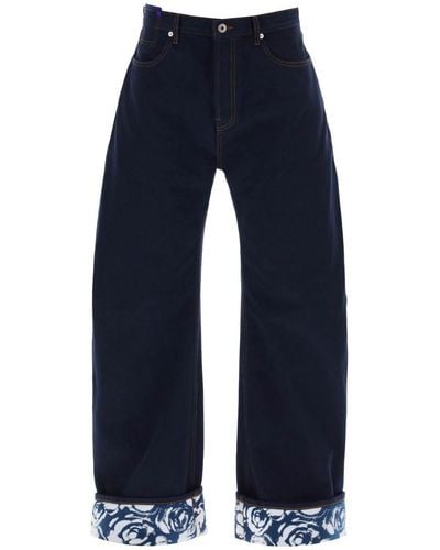 Burberry Japanese Denim Baggy Jeans In - Blue