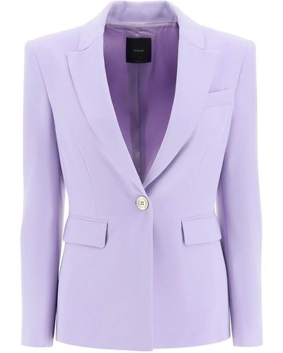 Pinko Stretch Single-breasted Blazer - Purple