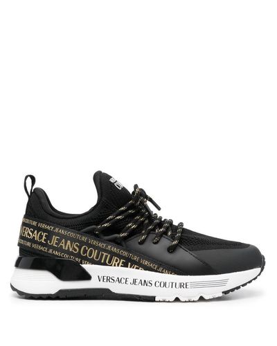 Versace Dynamic Sneakers In Stretch Knit - Black