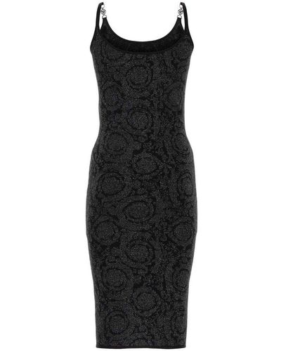 Versace Stretch Viscose Blend Dress - Black