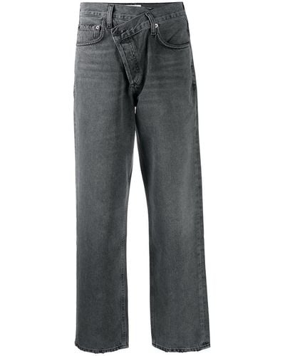 Agolde Criss Cross Straight-leg Jeans - Gray