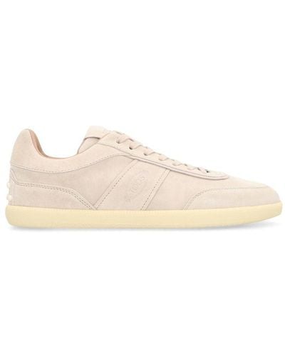 Tod's Tabs Leather Low Trainers - Natural
