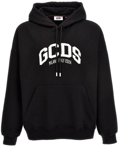 Gcds Logo Embroidery Hoodie Sweatshirt - Black