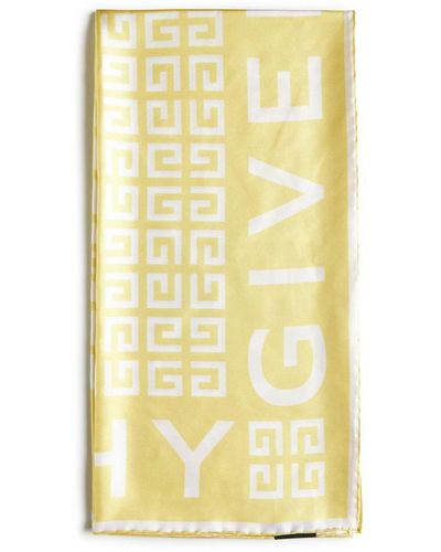 Givenchy 4g And Logo Silk Scarf - Yellow
