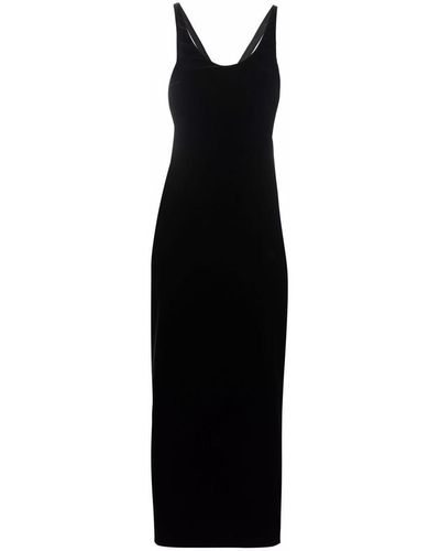 Saint Laurent Cut-out Silk Dress - Black