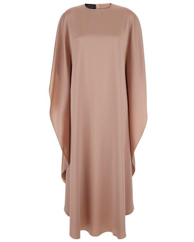 Gianluca Capannolo Long Dress With Boat Neck - Brown