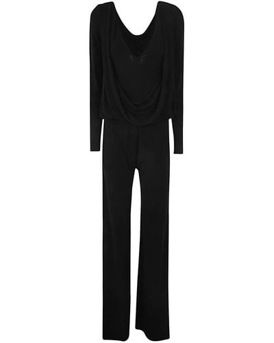 Alberta Ferretti Organdy Jumpsuit Clothing - Black