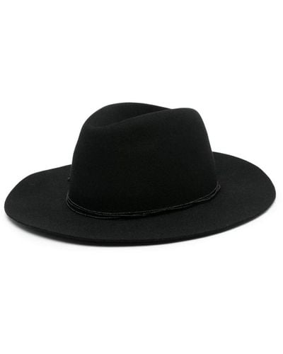 Borsalino Felted Fedora Hat - Black