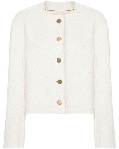 Philosophy Di Lorenzo Serafini Bouclé Buttoned Jacket - White