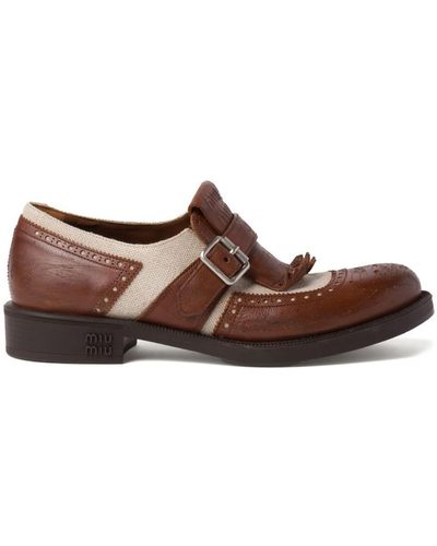 Miu Miu X Church'S Shanghai Leather Derby Shoes - Brown