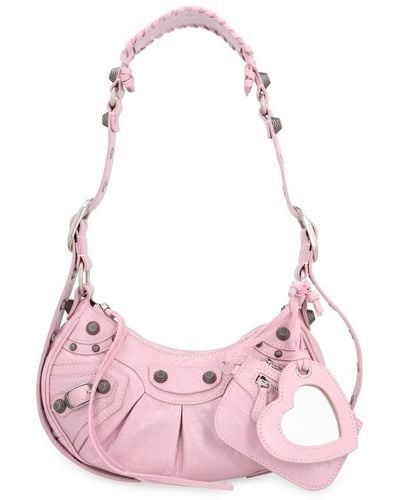 Balenciaga Le Cagole Xs Leather Crossbody Bag - Pink