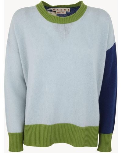Marni Crew Neck Long Sleeves Loose Fit Jumper Clothing - Green