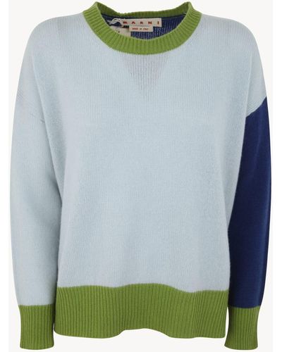 Marni Crew Neck Long Sleeves Loose Fit Sweater Clothing - Green