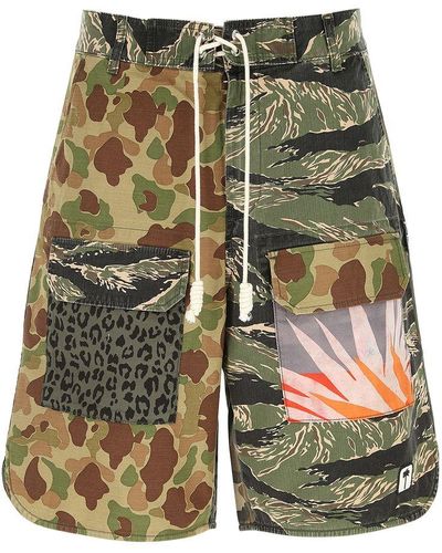 Palm Angels Cotton Bermuda Shorts - Multicolour