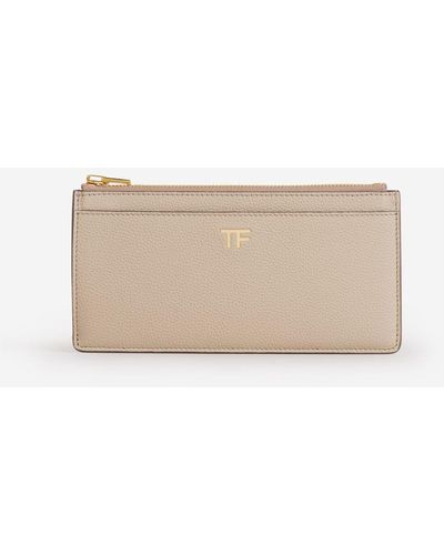 Tom Ford Leather Logo Purse - Natural