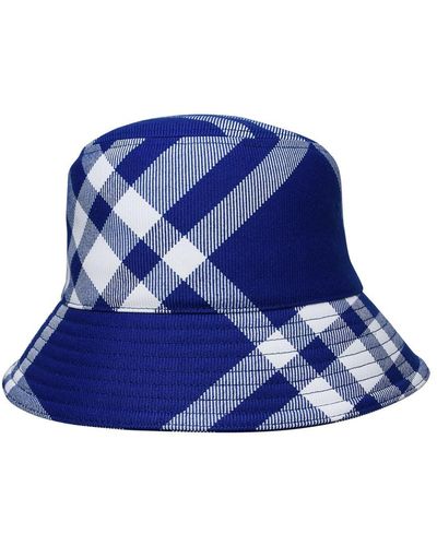 Burberry Two-tone Wool Blend Hat - Blue