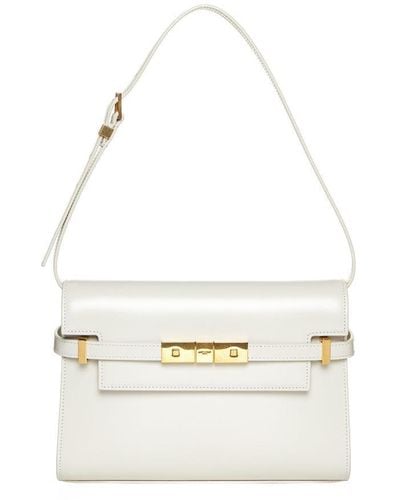 Saint Laurent Manhattan Leather Small Bag - White