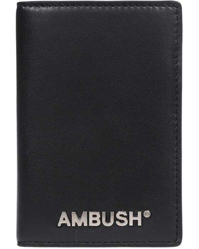 Ambush Logo Detail Leather Card Holder - Black