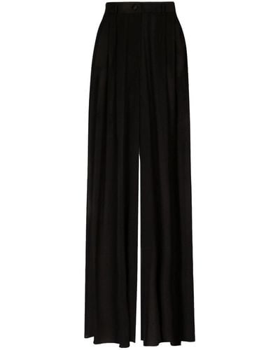 Dolce & Gabbana Silk Trousers - Black