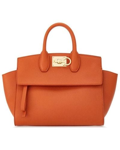 Ferragamo Terracotta Studio Soft Bag (M) - Orange