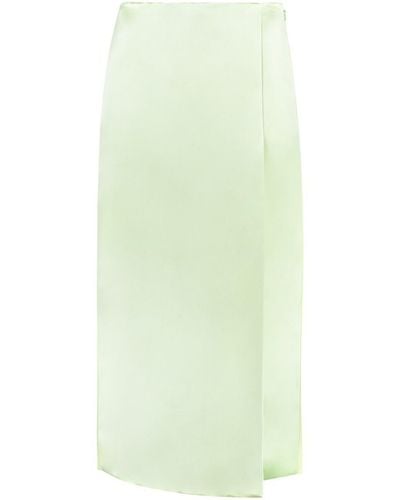 Tory Burch Satin Wrap Skirt - Green