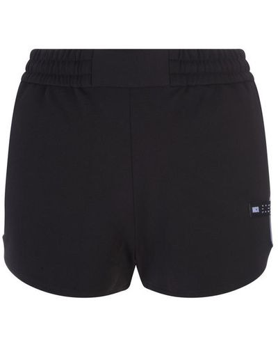 McQ Black Sports Shorts With Logo - Blue