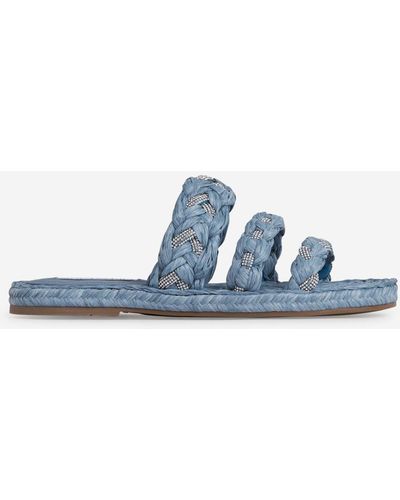 Aquazzura Raffia Coastal Sandal - Blue