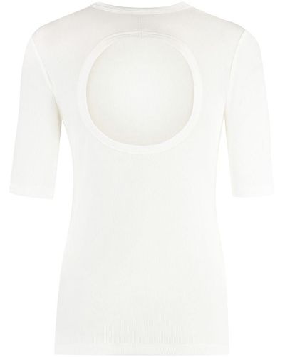 Fabiana Filippi Viscose Crew-neck T-shirt - White