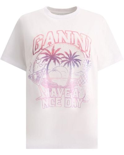 Ganni Cocktail T-Shirt - Pink