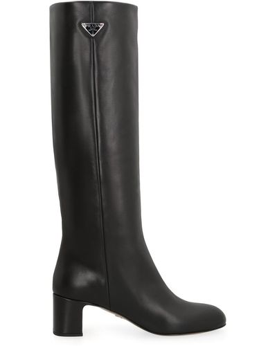 Prada Leather Boots - Black